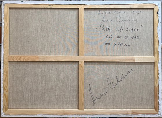 Path of light. pointillism landscape