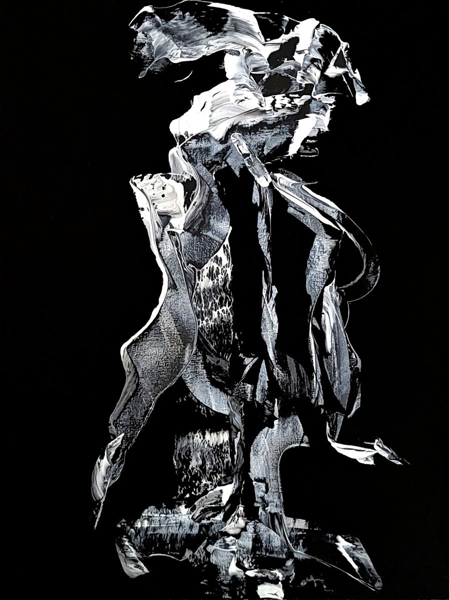 Expressive Abstract Acrylic Painting By Newel Hunter, 18 X 24", Jester, Original Artwork