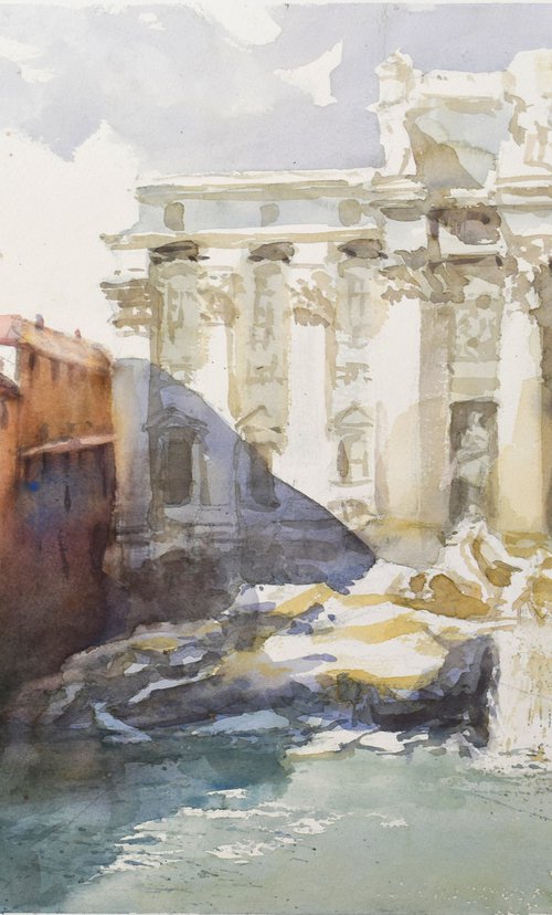Rome,Trevi Fountain by Goran Žigolić Watercolors