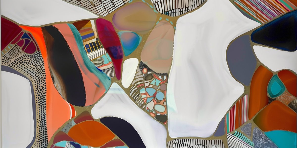 Abstract Acrylic Painting By V+V Kniazievi, 79 X 39", Geometric Abstraction #12, Original Artwork