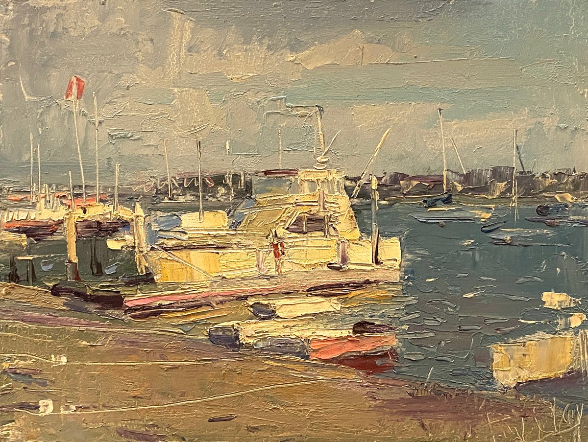 Impressionistic Landscape Oil Painting By Paul Cheng, 12 X 9", Balboa Island, Original Artwork