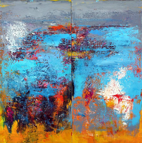EXTRA LARGE DIPTYCH 200X200 "Love Song"