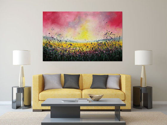 Liberty #4 - Super sized original abstract floral landscape