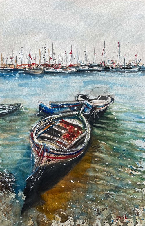 the fishing boats by Yossi Kotler