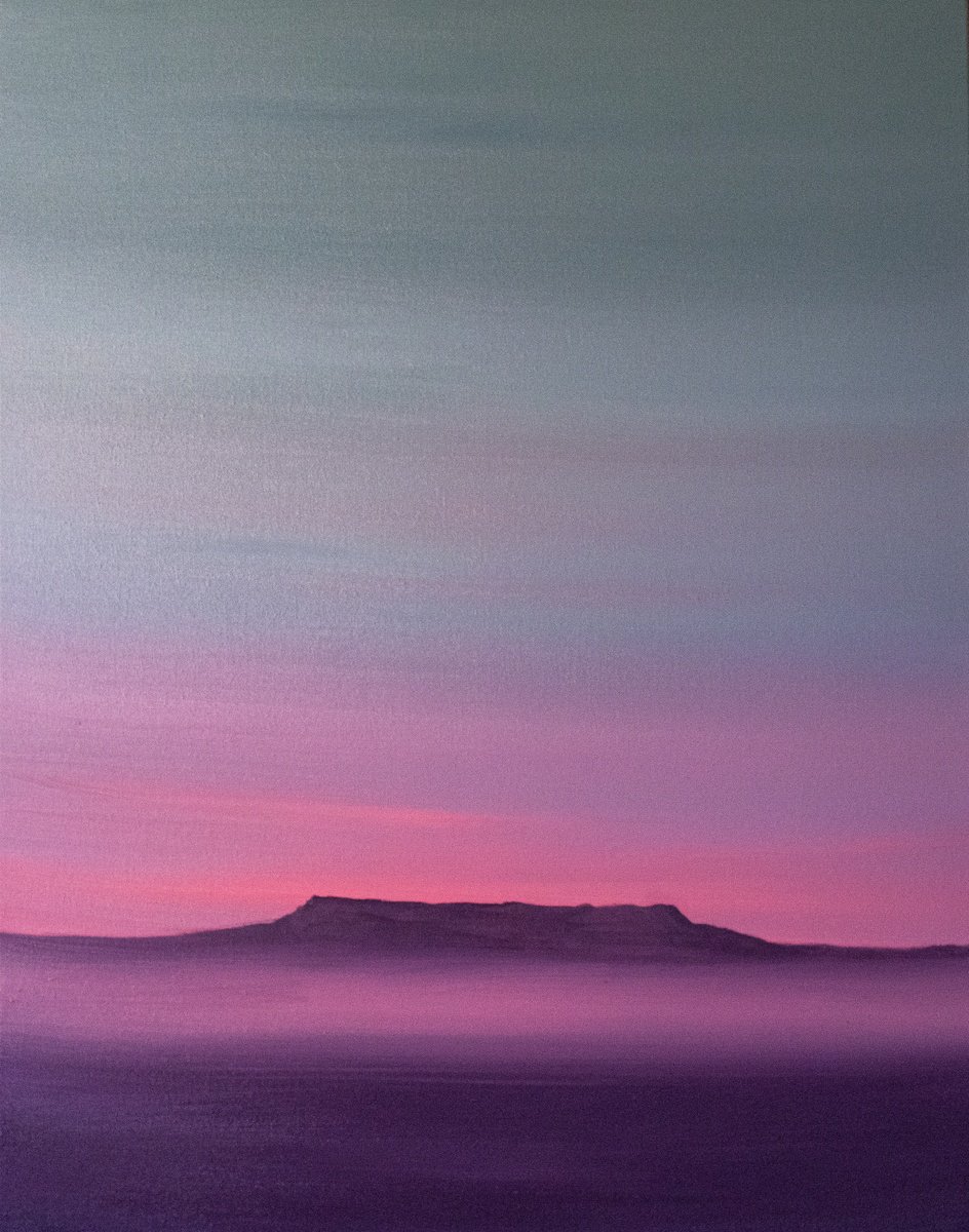 Table Mountain At Dusk By Cat Goward, 28 X 36, Artwork For Sale On Artfinder