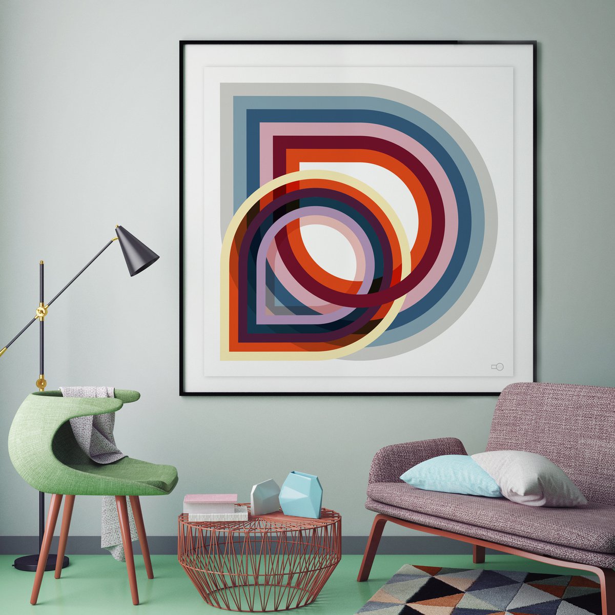 Geometric Abstract Giclee Print By Leigh Bagley, 39 X 39", Brunnian No:3, Original Artwork