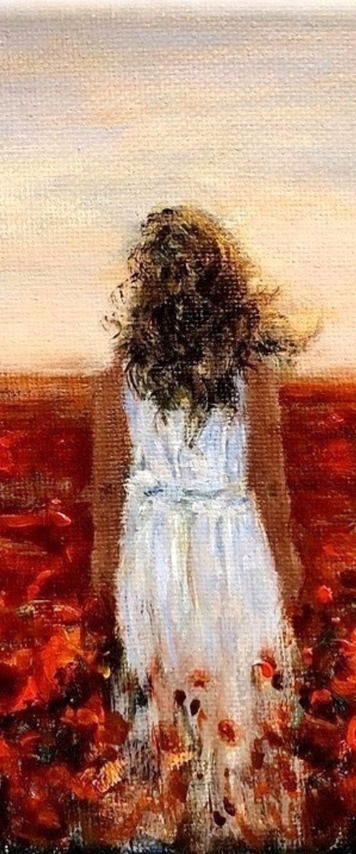 Lost in a field of poppies.../free shipping in USA by Cristina Mihailescu