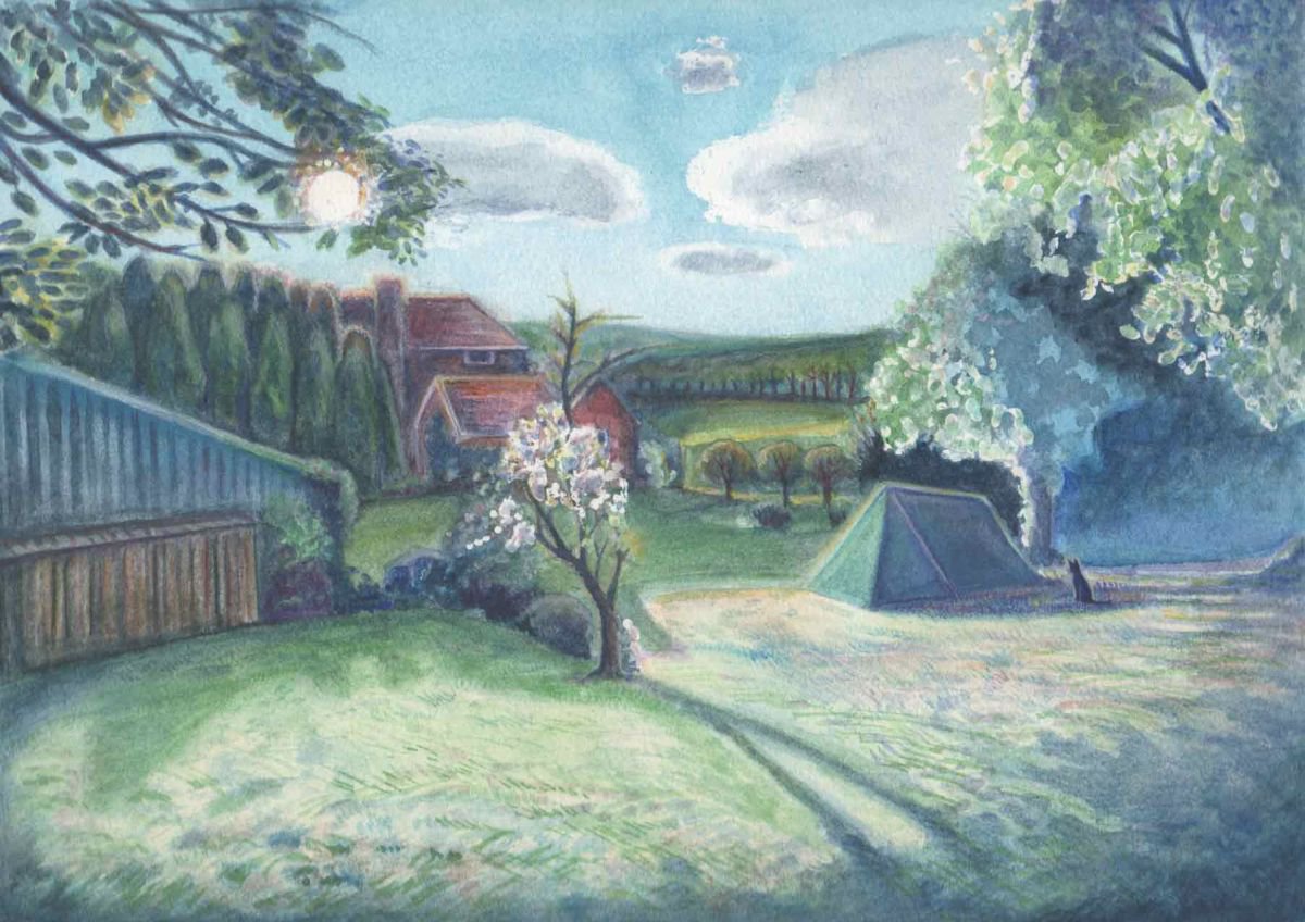 Illustrative Landscape Watercolour By Theresa Pateman, 13 X 9", The Wedding Guest, Original Artwork