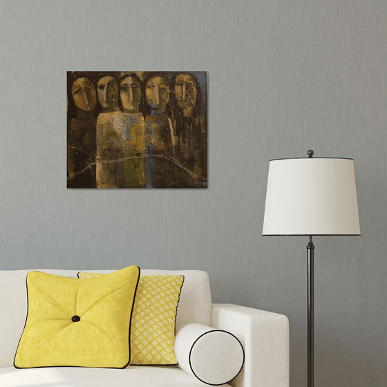 Women's Life Road (Acrylic painting, 50x60cm, ready to hang)