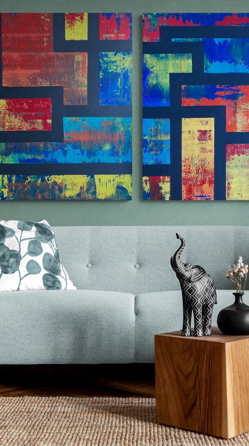 Geostract Diptych by Alessandra Viola