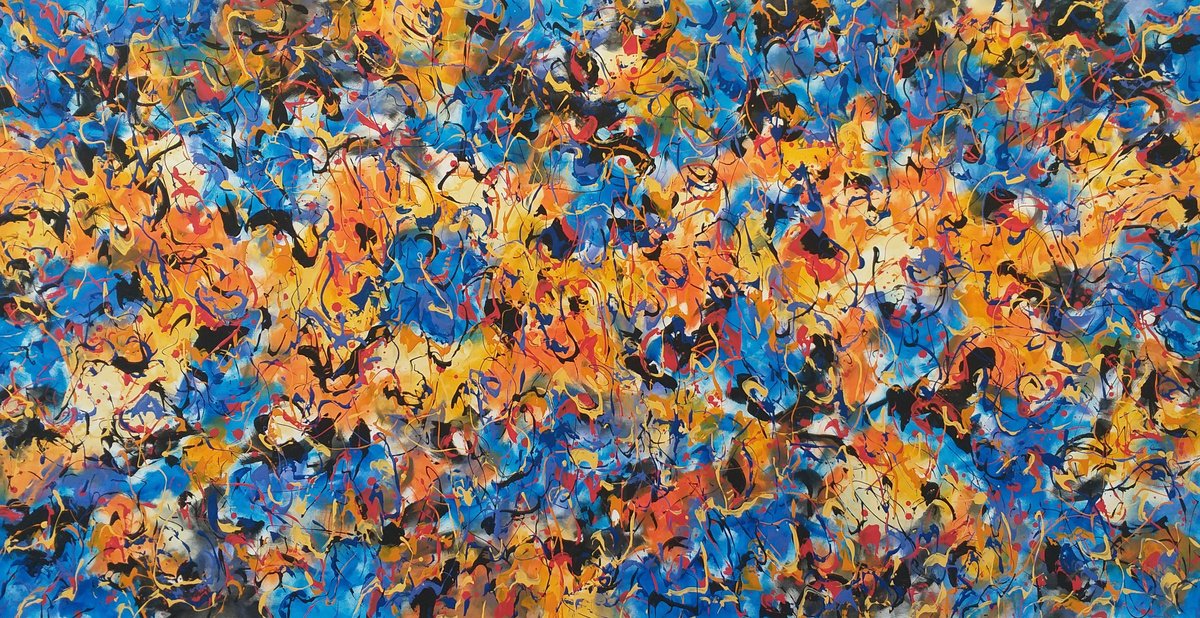 Abstract Acrylic Painting By Max Yaskin, 84 X 44", Alchemy By M.y., Original Artwork