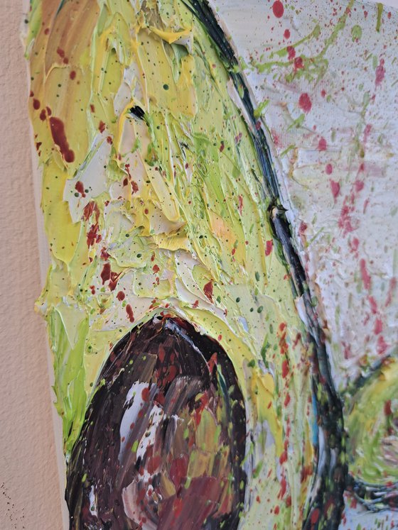 Avocado impasto painting