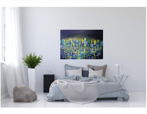 City on the Edge no2 l LARGE ABSTRACT PAINTING