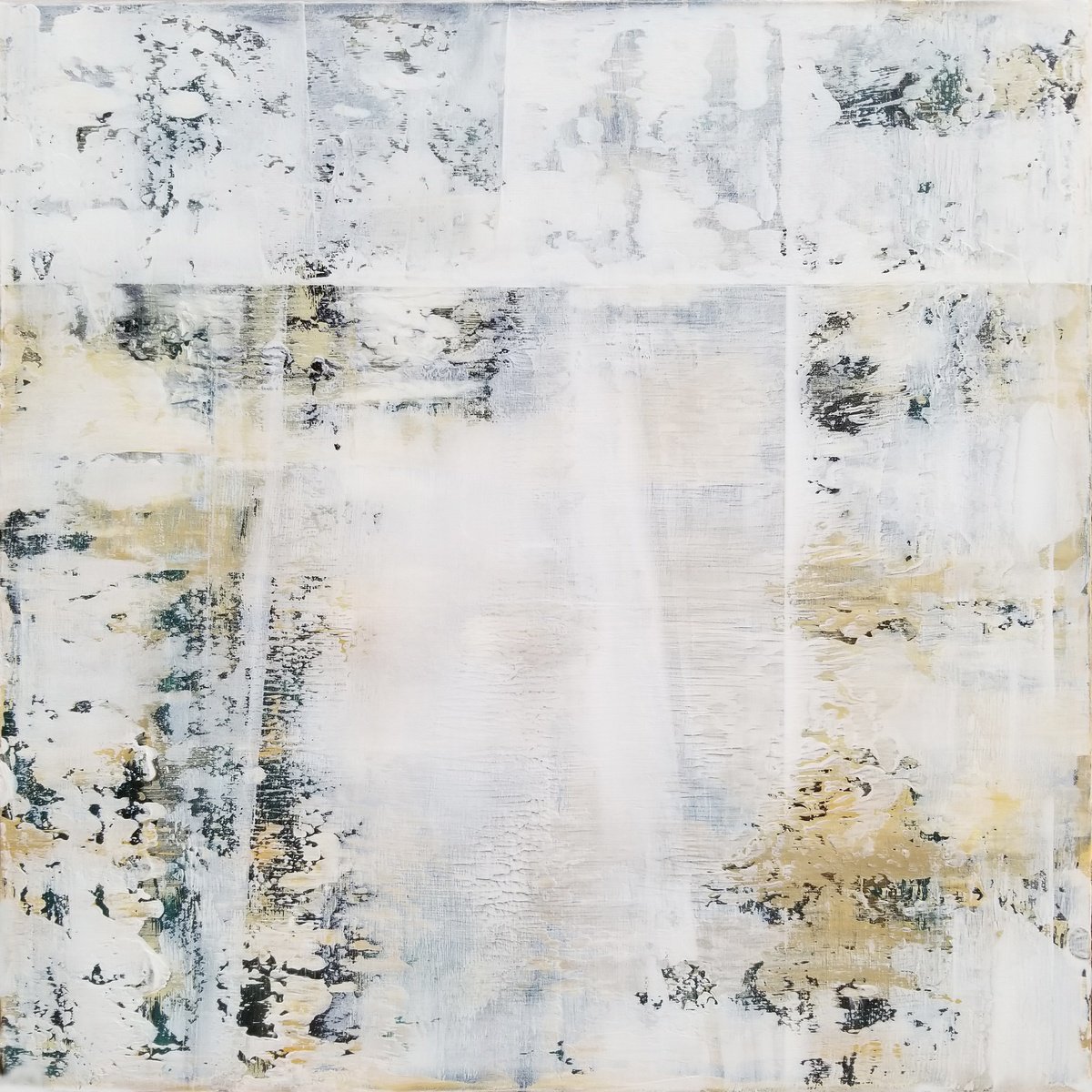 Organic Landscape Acrylic Painting By Chris Carbone, 48 X 48, Glimmering Light, Original Artwork