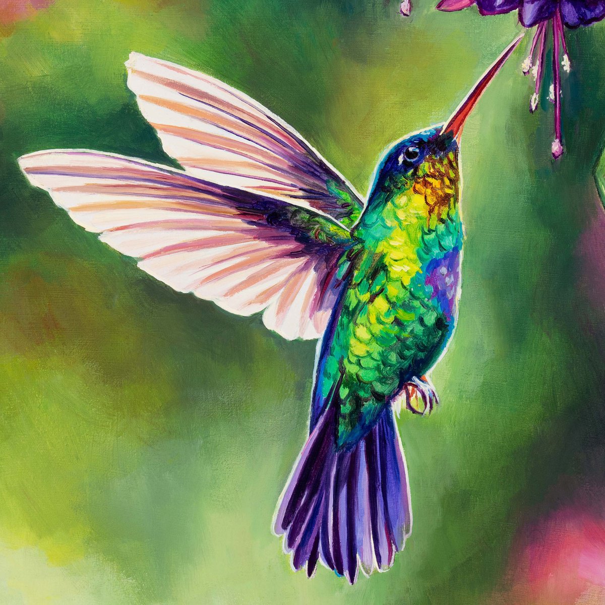 Aesthetic Green Hummingbird - flowers Diamond Painting– Its Diamond Painting