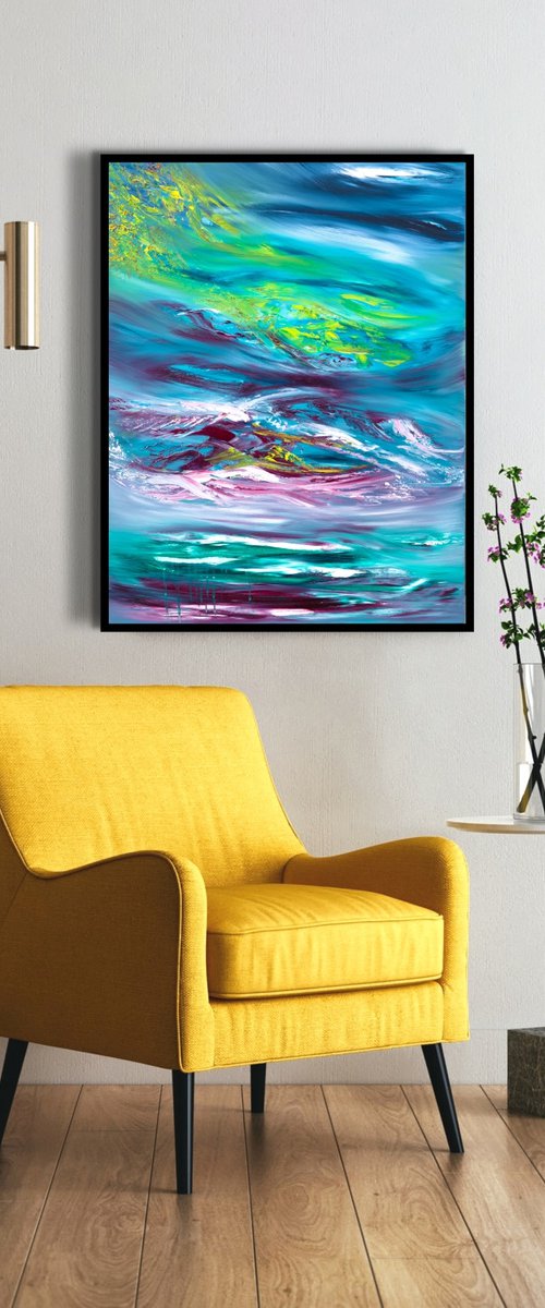 Soul's storm, abstract emotional landscape, 70x90 cm by Davide De Palma