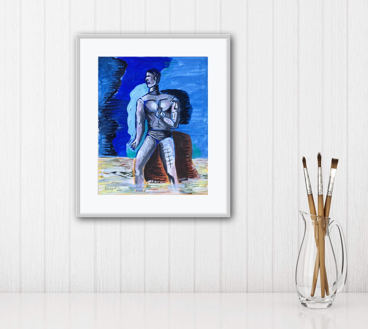 Expressive Painting , Man With Diamond By Roberto Munguia Garcia, 10 X 12, Artwork For Sale On Artfinder
