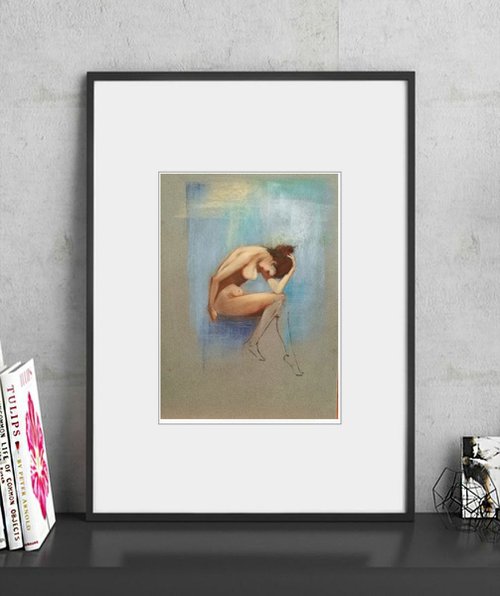 Deep Dive - Nude, 23 x 33 cm by Daniela Roughsedge