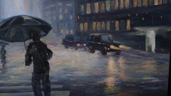 New York - Manhattan Lights In The Rain - New York painting