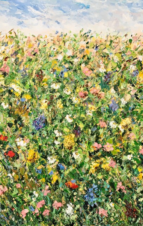 Colorful flowers field by Vilma Gataveckienė