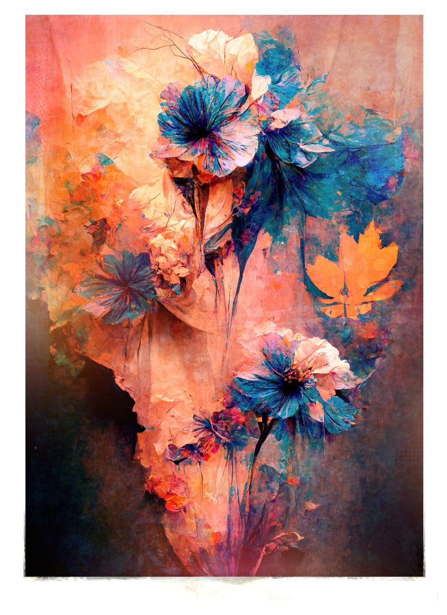 Botanical Painting By Teis Albers, 39 X 55", Garden Of Eden, Original Artwork