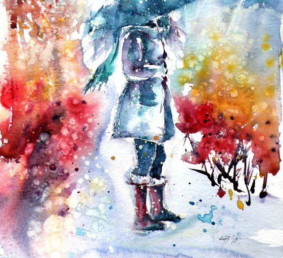 Girl with umbrella