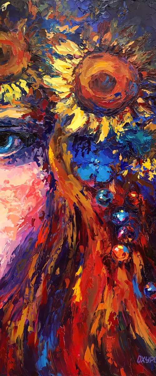 "Girl with sunflowers" by OXYPOINT