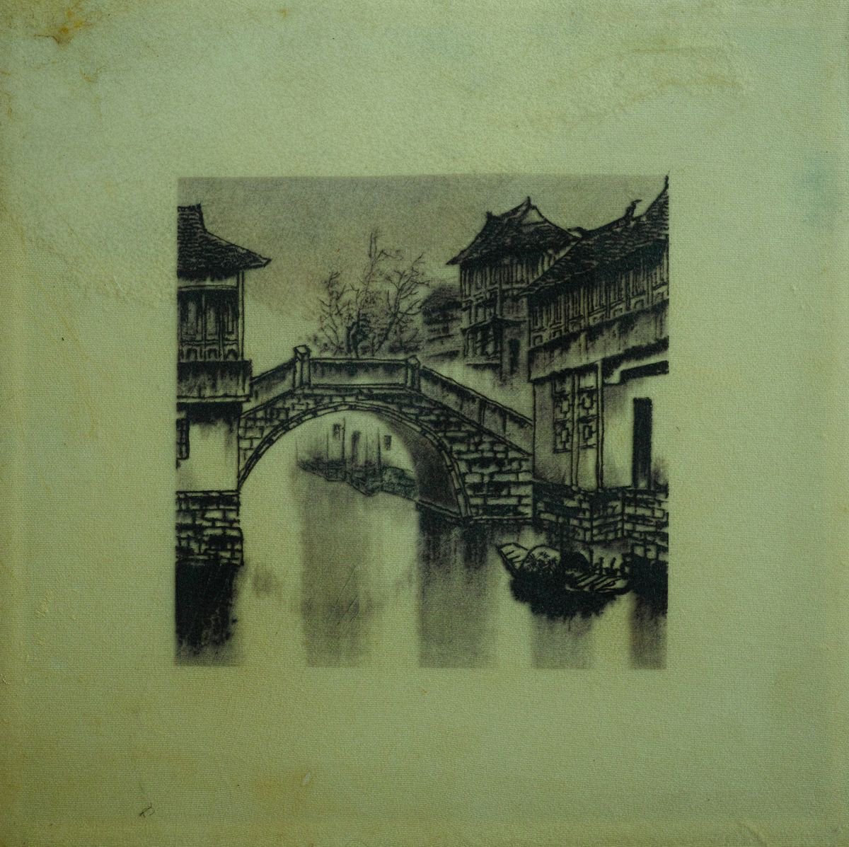 river , bridge , village by fuliang ma