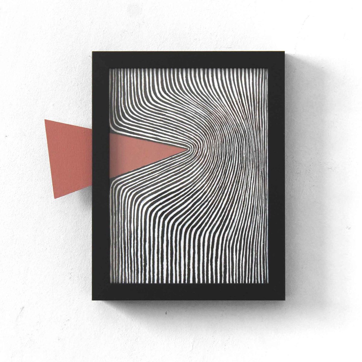 Geometric Abstract Acrylic Painting By Martin Singer, 10 X 11", 1Trmt-25, Original Artwork