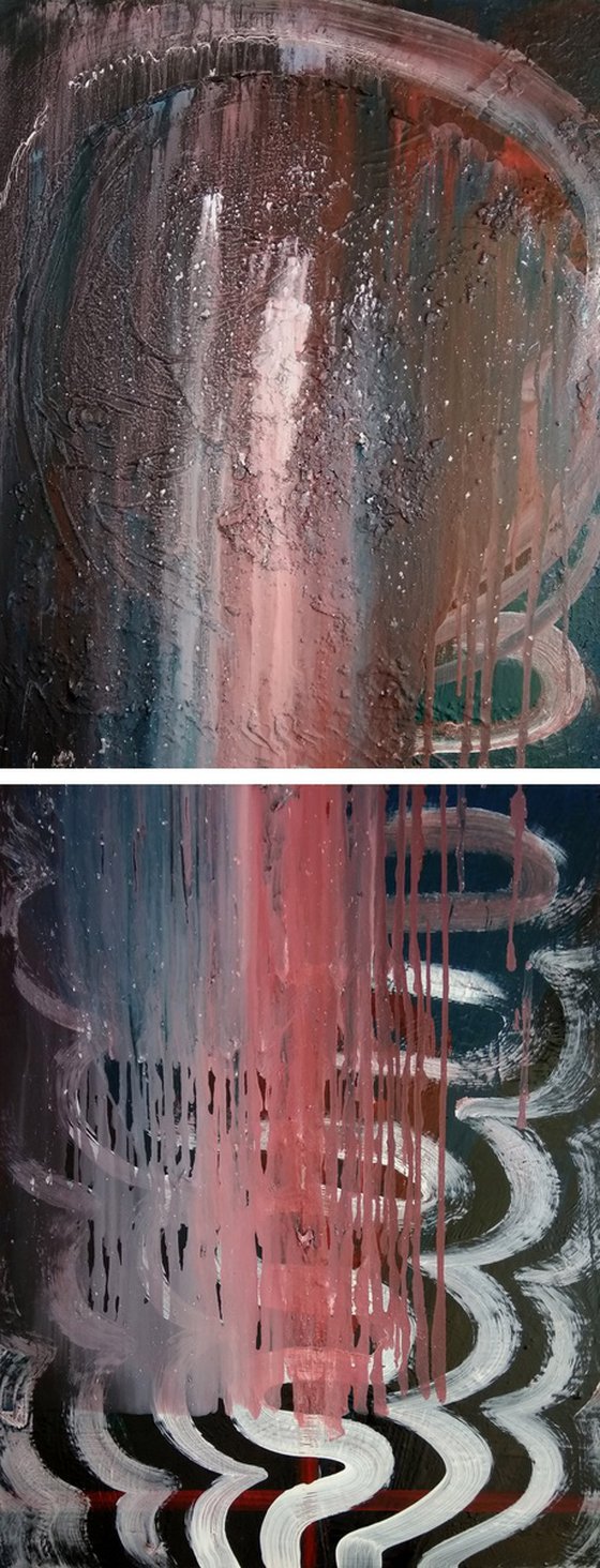 "Waterfall " diptych