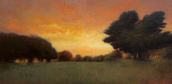 Evening Glow diptych 30x60 inches