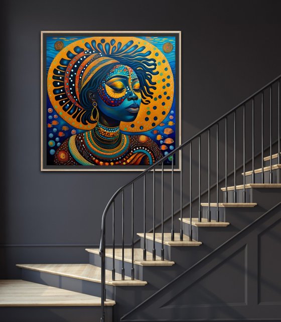 African beauty under the water