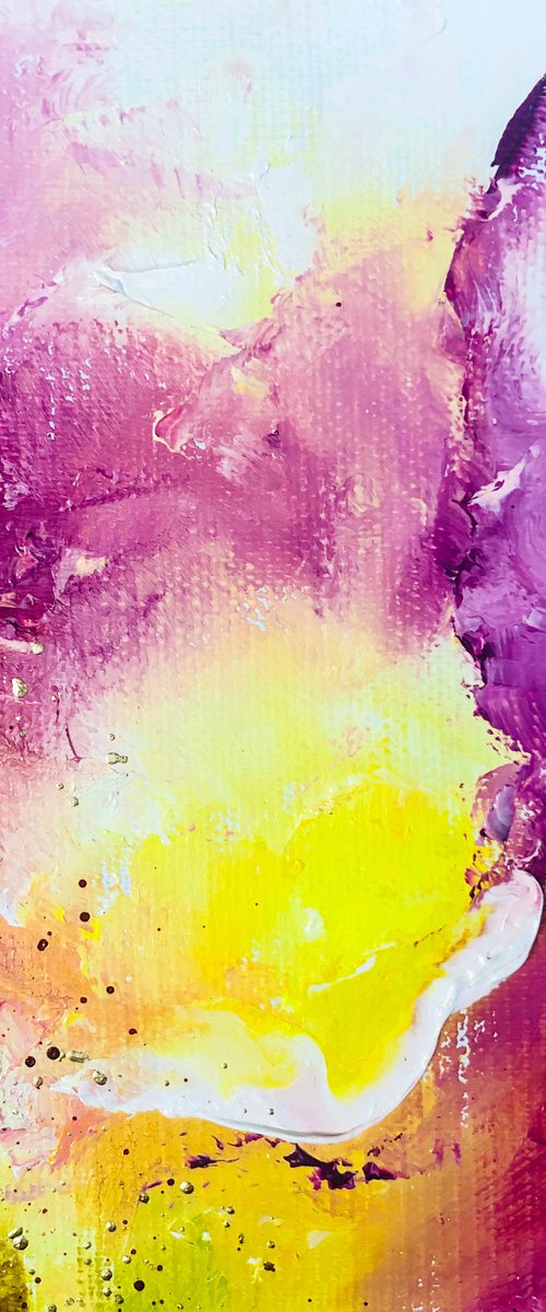 SPACE FLOWER - Stylish abstraction. Liquid gold. Square abstraction. Riot of colors. Colored. Explosion. Fantasy. Pleasure. by Marina Skromova