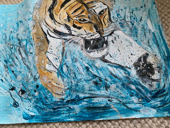 Underwater Animals Painting for Home Decor, Humour Art Decor, Artfinder Gift Ideas