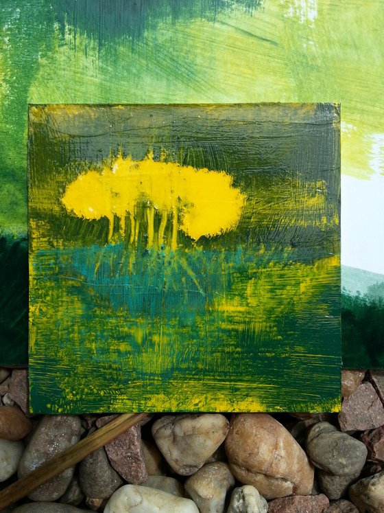 The yellow trees - landscape - miniature