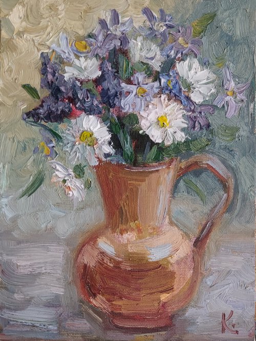 Still-life with flowers "In early spring", 2024 Impressionistic style by Olena Kolotova