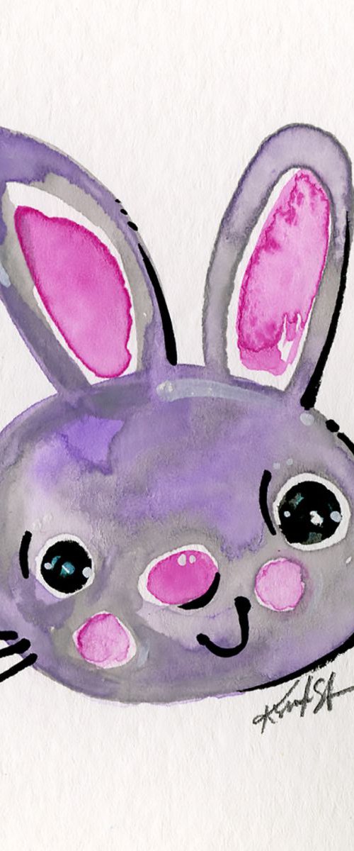 Purple Gray Bunny - Watercolor by Kathy Morton Stanion by Kathy Morton Stanion