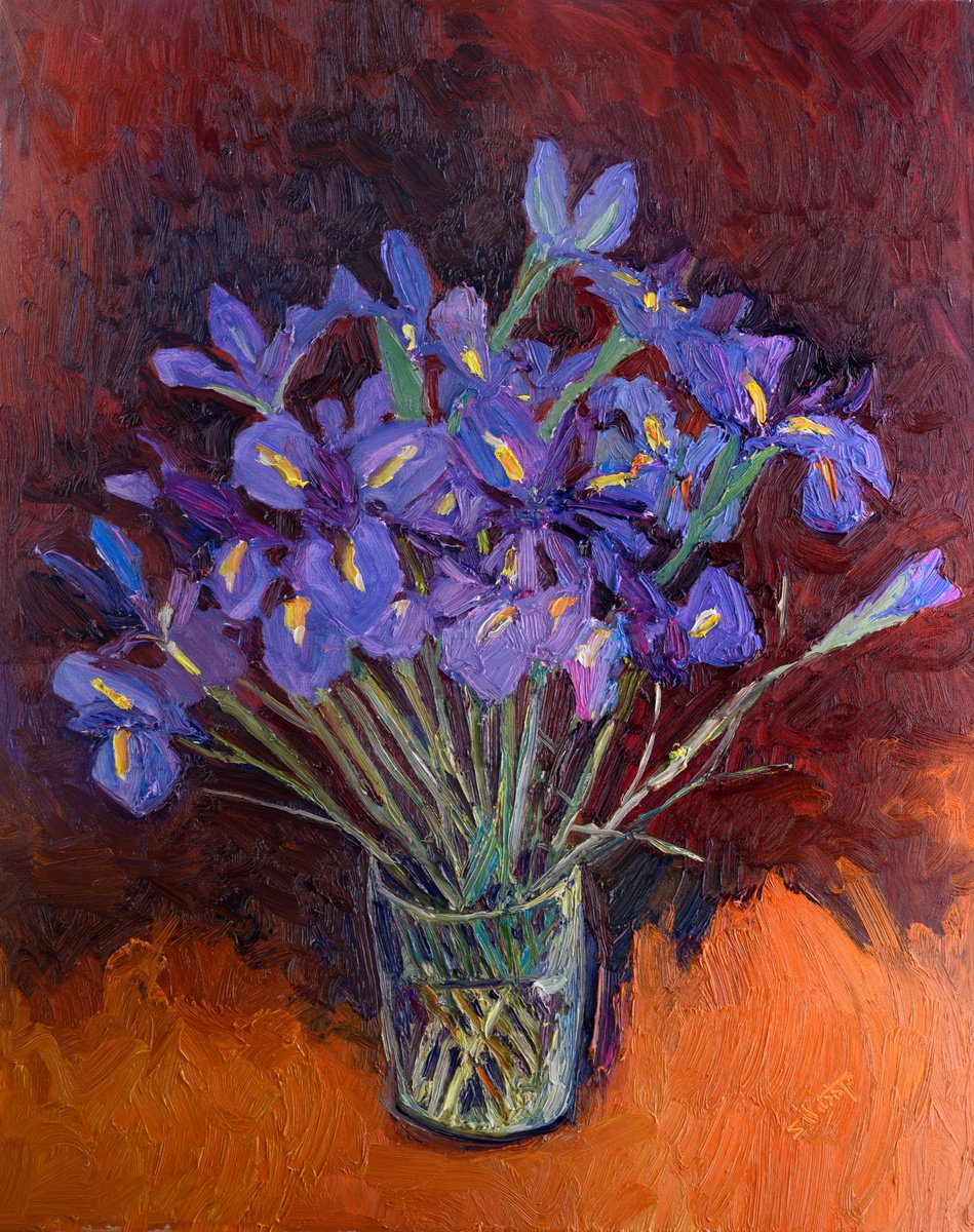 Blue Iris Flowers by Suren Nersisyan