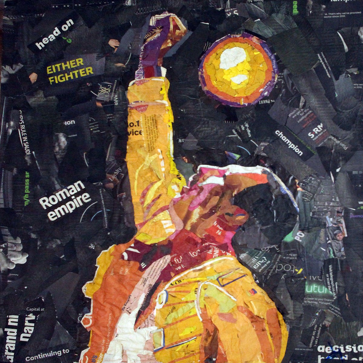 Painting , Freddie Collage (Np). By Juan Sly, 31 X 31, Artwork For Sale On Artfinder