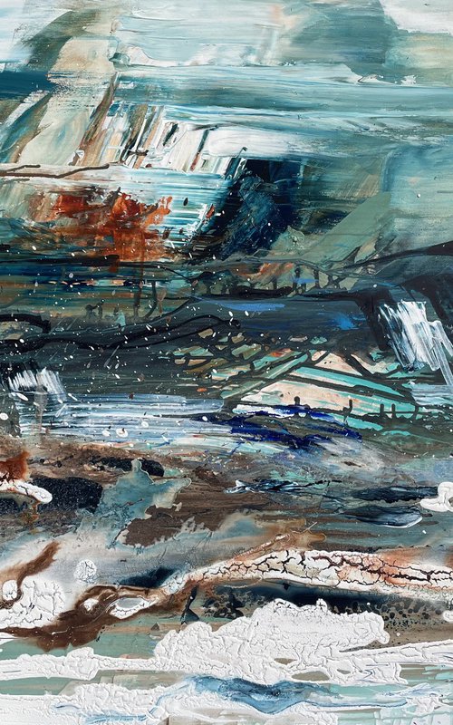 Emerald Serenity: A Turquoise Seascape by Tiny de Bruin
