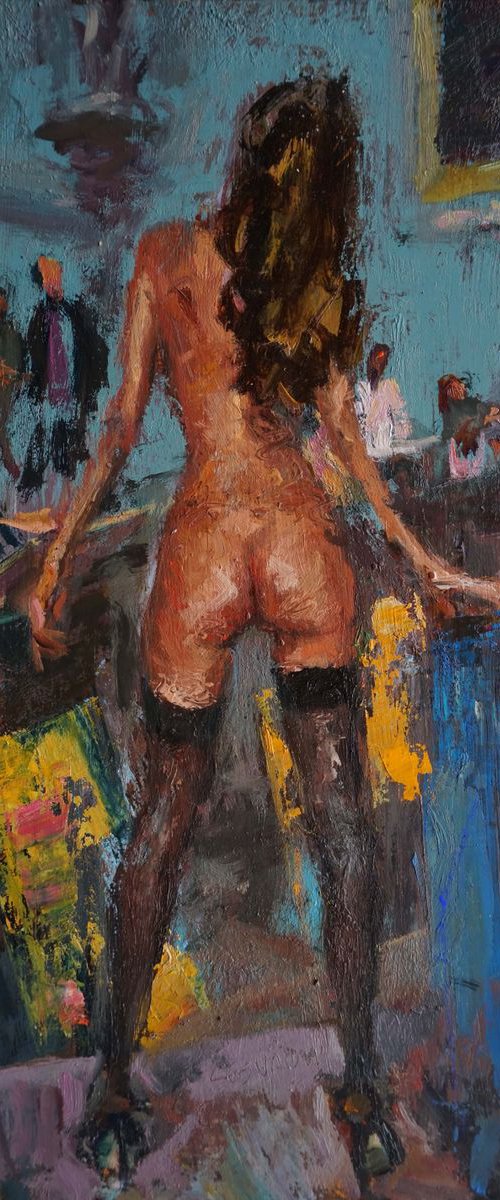 Model in stocking by Manuel Leonardi