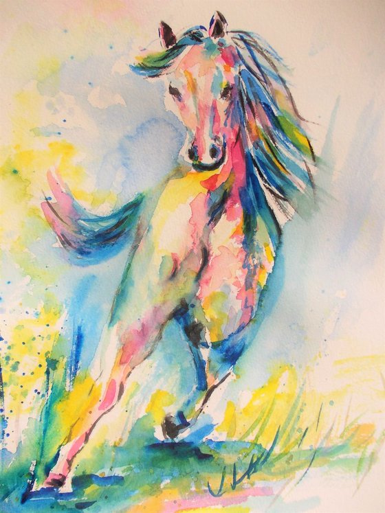 Horse -Original watercolor painting