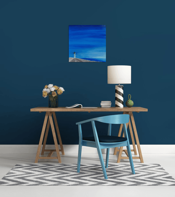 Lighthouse #1, 50x50cm, ready to hang
