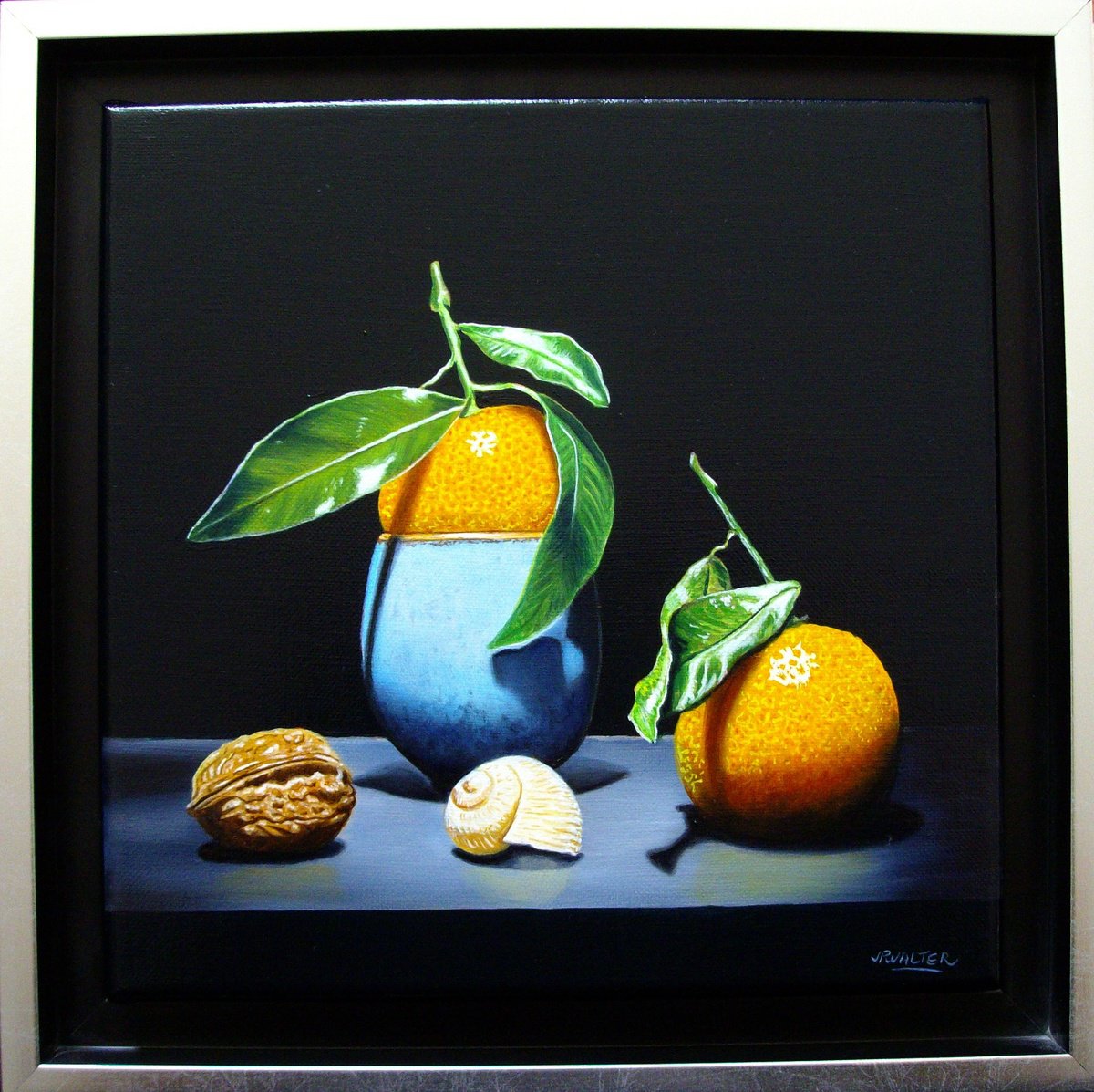 Clementines with chinese teacup by Jean-Pierre Walter