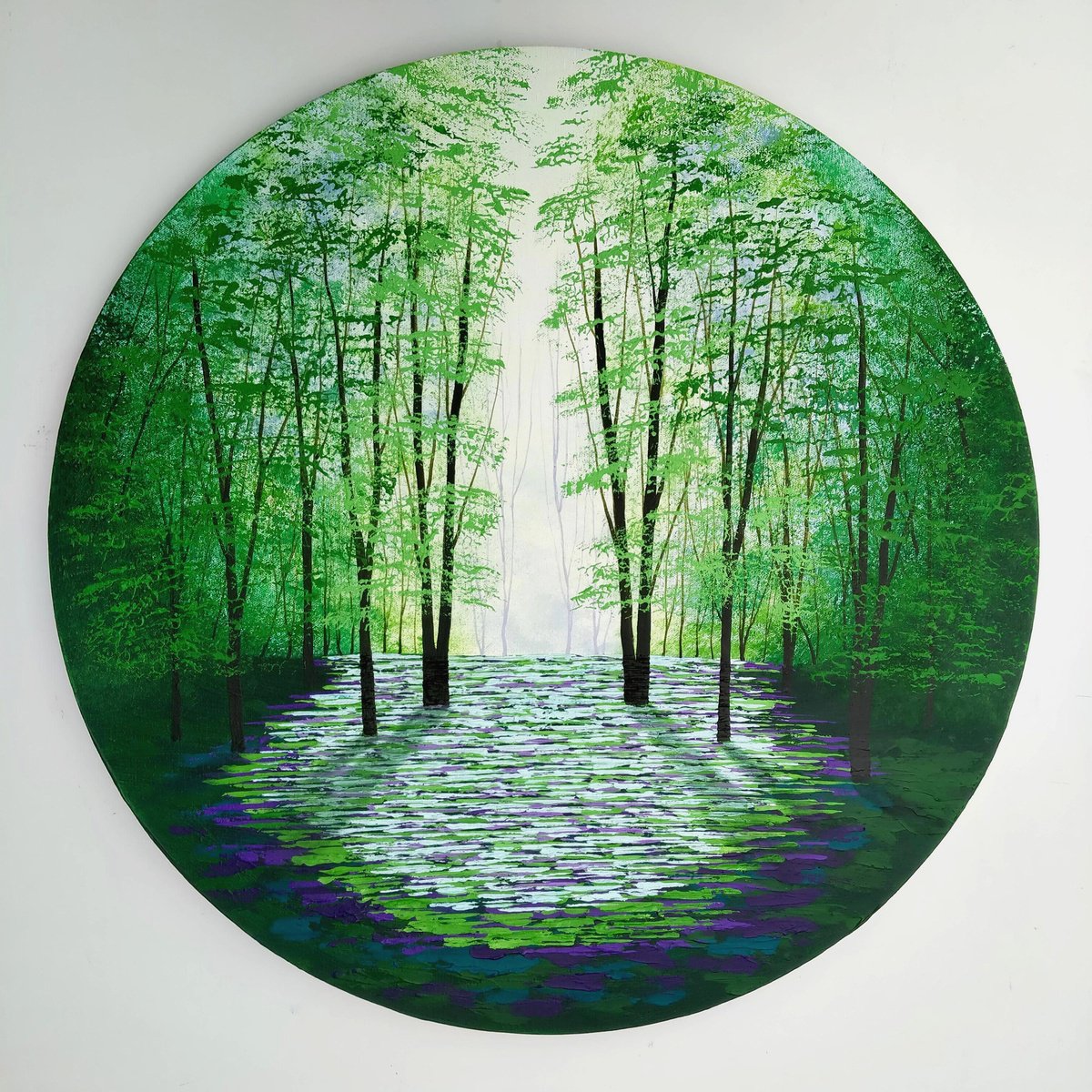  Emerald And Evergreen Wood By Amanda Horvath, 24 X 24, Artwork For Sale On Artfinder