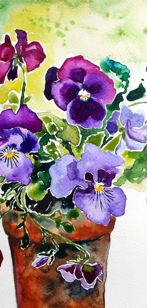 Pansy Pot by Julia  Rigby