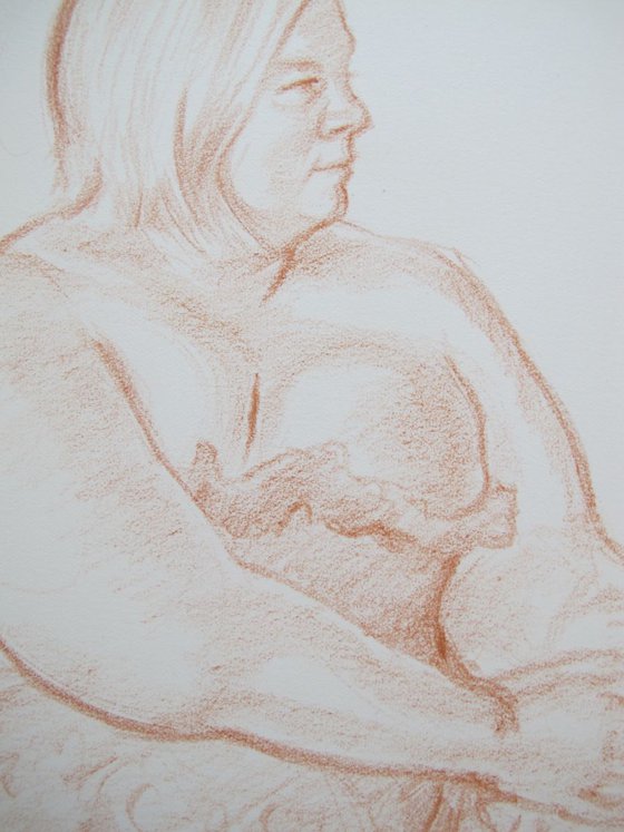 seated female nude