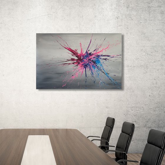 Pink Blues Gone Wild (Spirits Of Skies 096145) - 120 x 80 cm - XXL (48 x 32 inches)