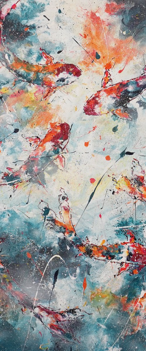 Abstract Fishes Odyssey 5 by Dominique Lenoir
