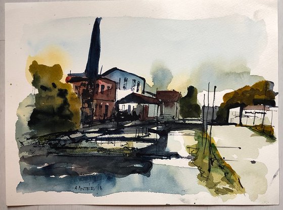 La fabbrica sul Naviglio Pavese - 30 x 21